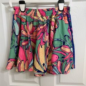 Adidas Originals Floral flared Track Skirt Y2K Athleisure Women’s S